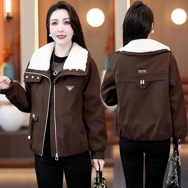 冬季女秋冬派克短外套大码短款常规款显瘦休闲女装2025显瘦棉衣女