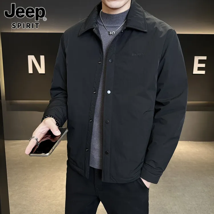 Jeep吉普冬季轻薄羽绒服外套男士短款高级感休闲百搭行政夹克上衣