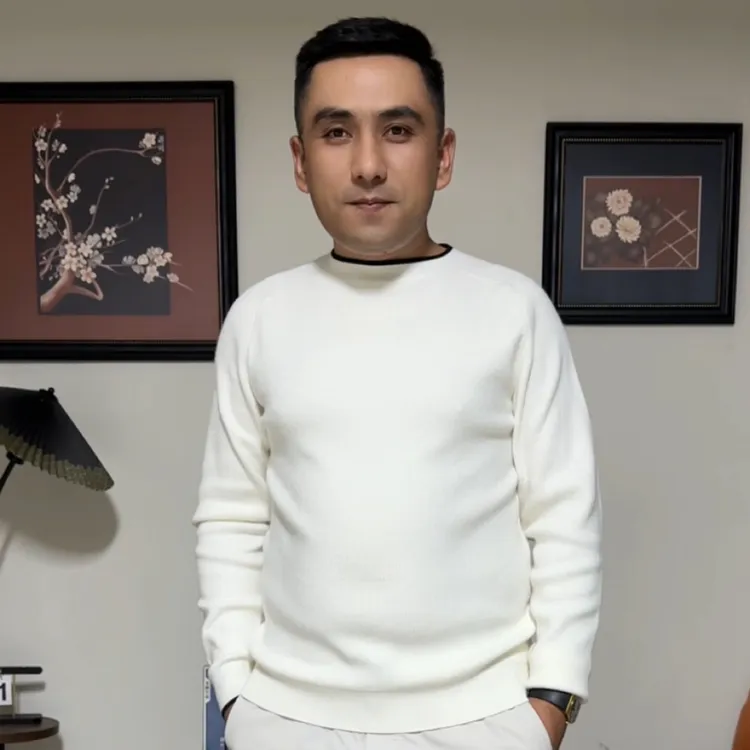秋冬半高领男士毛衣2025新款冬季修身中领针织打底衫