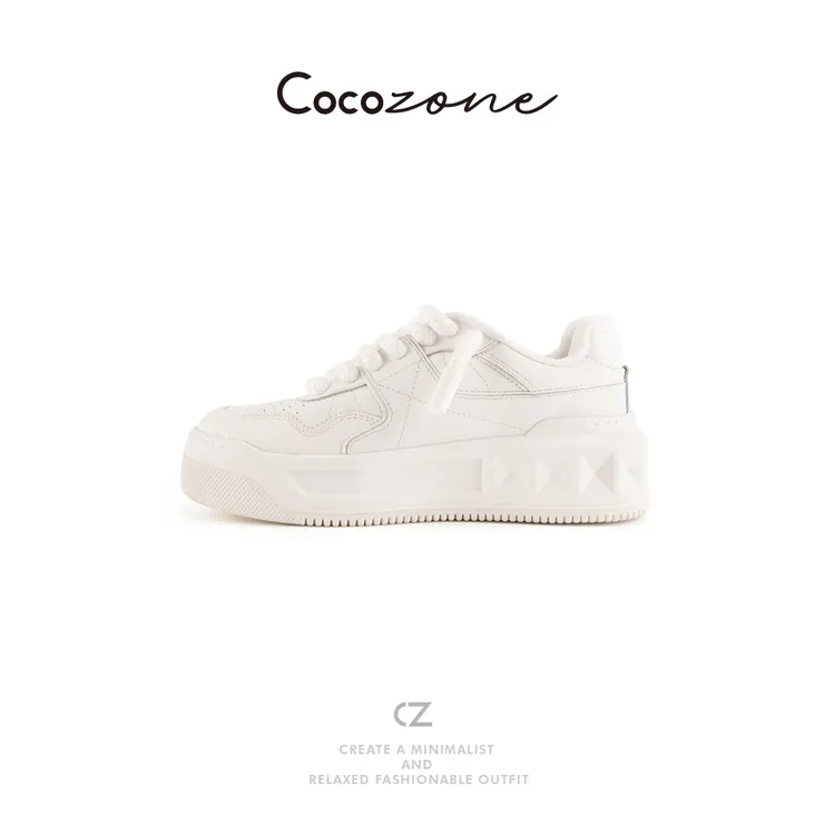 COCO ZONE 刘 一一 质感皮革纯色系带休闲鞋 CD2A2829