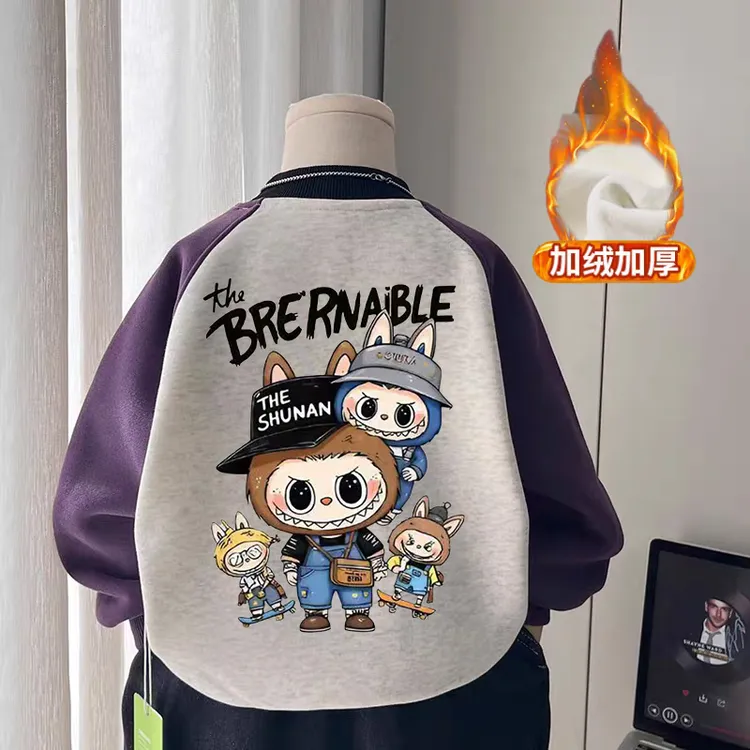 男童女童加绒卫衣2025新款女童韩冬季一体绒打底衫宝宝保暖上衣