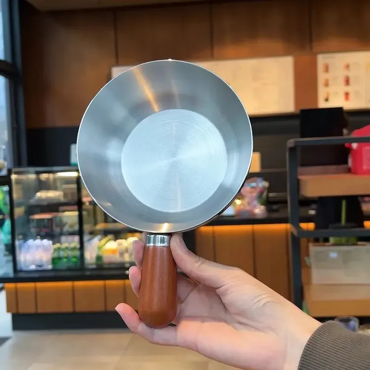 不锈钢带手柄小碗胡桃木泡面煎锅泼油小锅厨房奶锅小吃锅