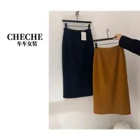 CHECHE【南瓜色半身裙】秋冬新款气质百搭复古A字裙百搭时尚