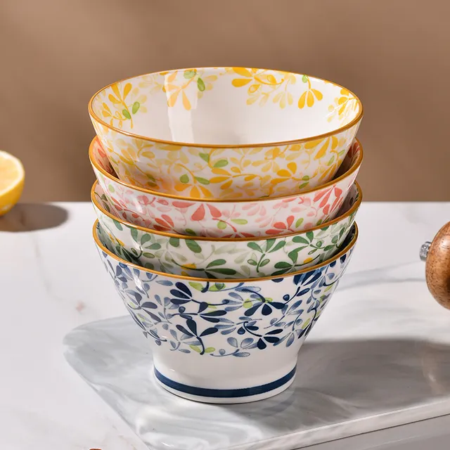 家用新款饭碗斗笠碗高颜值餐具5英寸陶瓷小碗特别好看的米饭碗