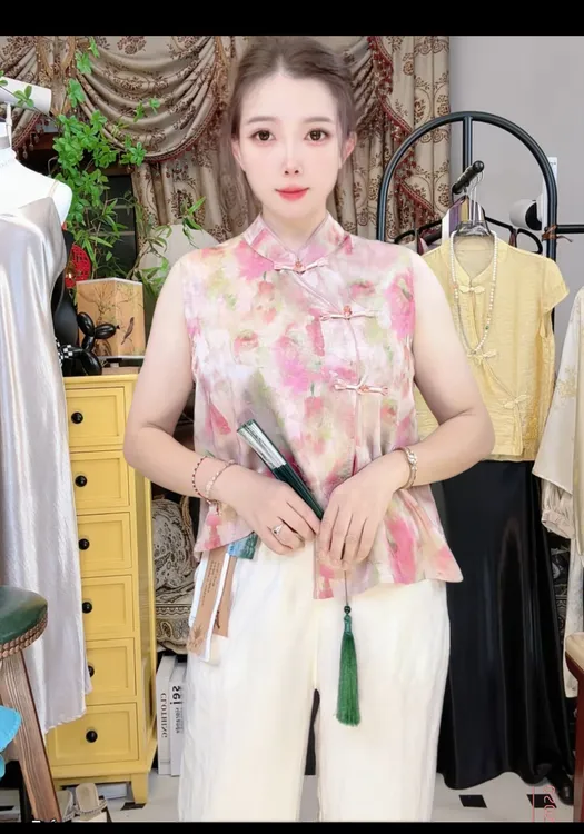 【云汐】传统中国风提花马甲四季通用马夹宽松气质中国风印花