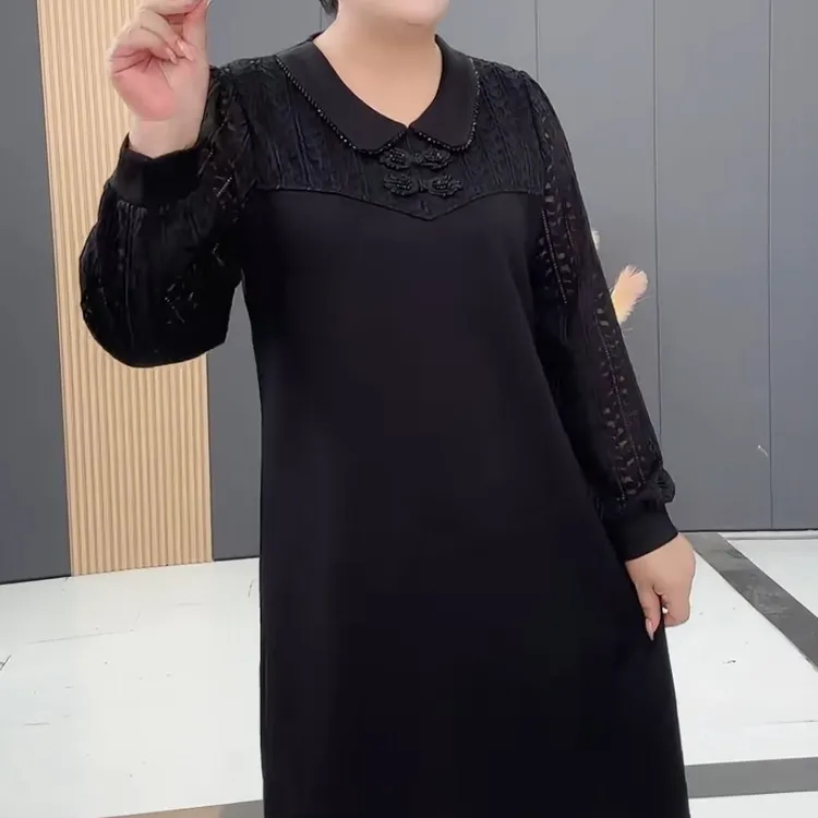 新款时尚娃娃领盘口长袖连衣裙ylqg937 款