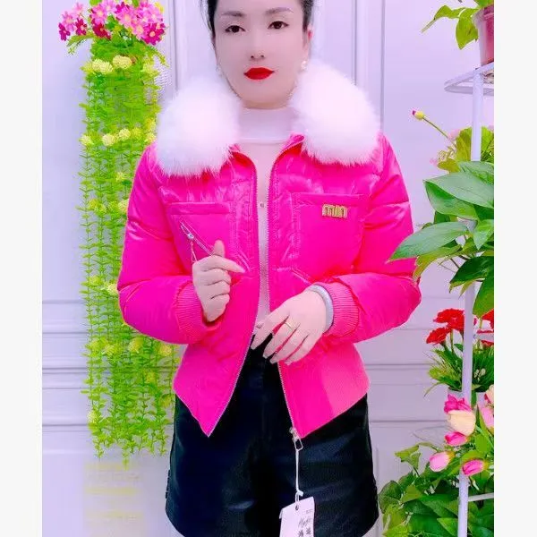 外套棉衣棉袄冬2025新款短款毛领时尚高腰小个子洋气高档免洗棉服