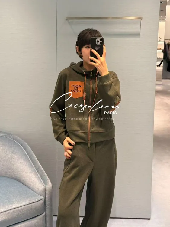 韩彬彬"赛林套装"羊毛加绒立体剪裁修饰腿型显瘦高级感套装3161-3