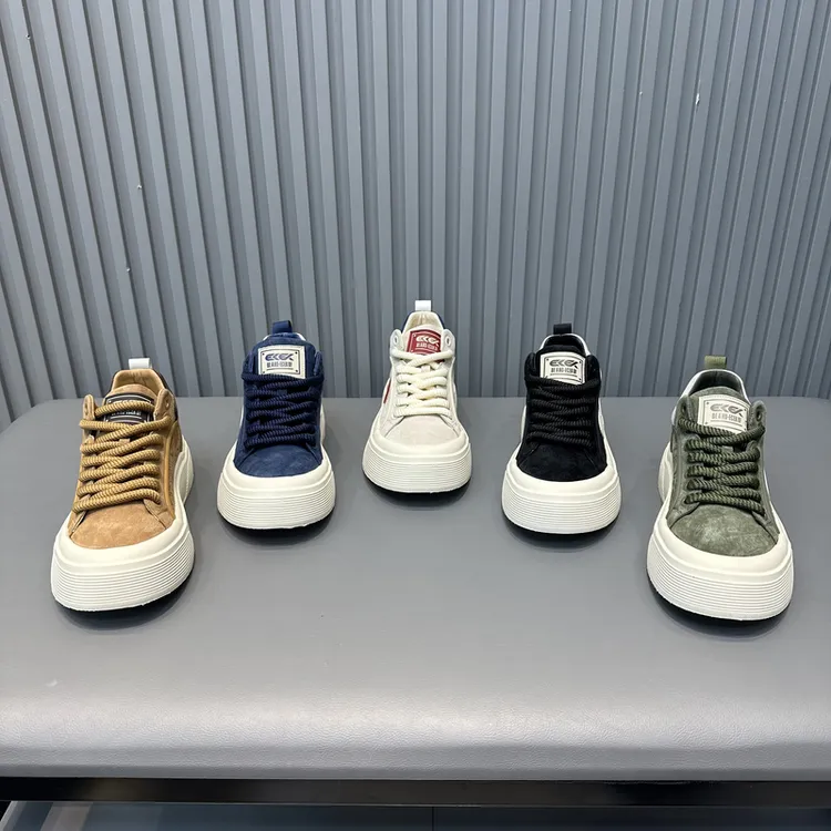 88-1151秋季新款男士休闲鞋时尚低帮厚底反绒皮透气舒适运动鞋