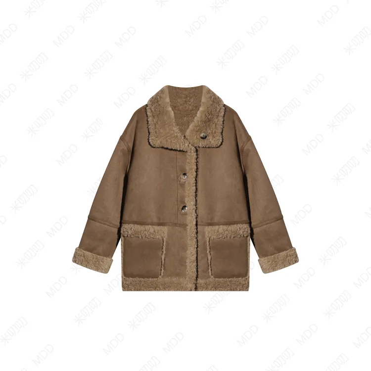 S 2025冬季气质休闲时尚保暖皮毛一体外套2539801