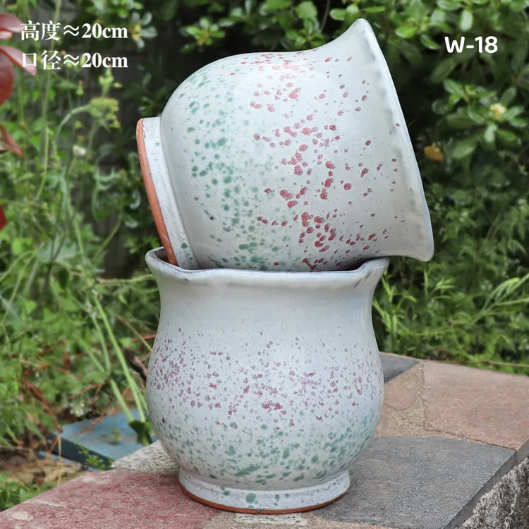龚W2-18宜兴粗陶多肉花盆吸水透气法师兰花兰草绿植陶罐