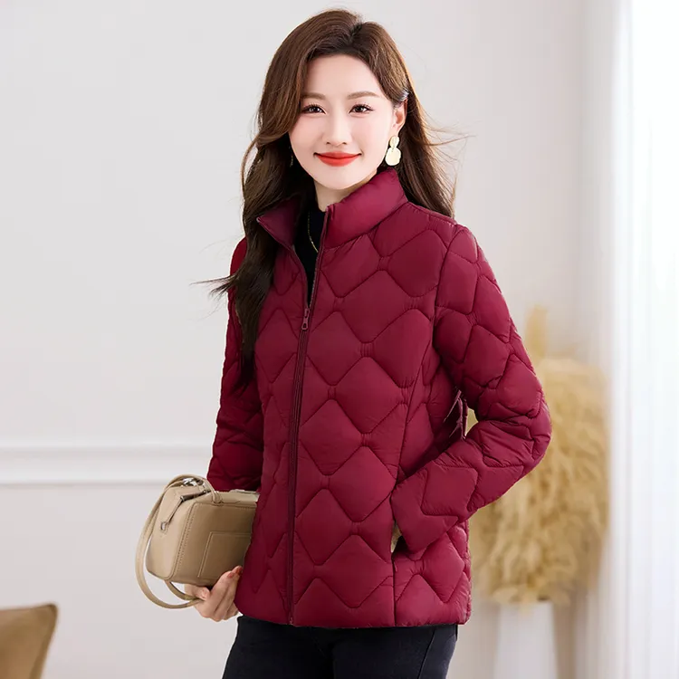 轻薄保暖棉服女冬季2025新款棉衣棉服中年妈妈时尚洋气棉袄外套