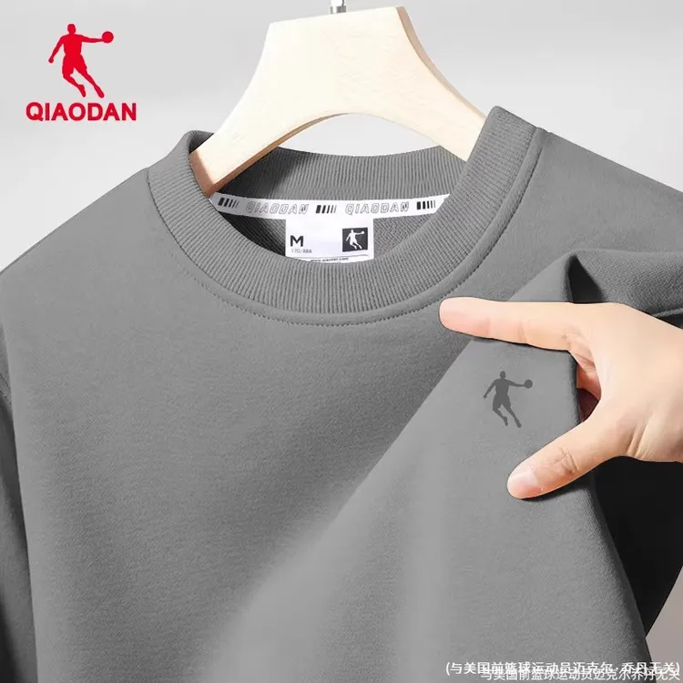 乔丹卫衣男士2025冬季新款宽松休闲旗舰店圆领T恤正品运动服纯色