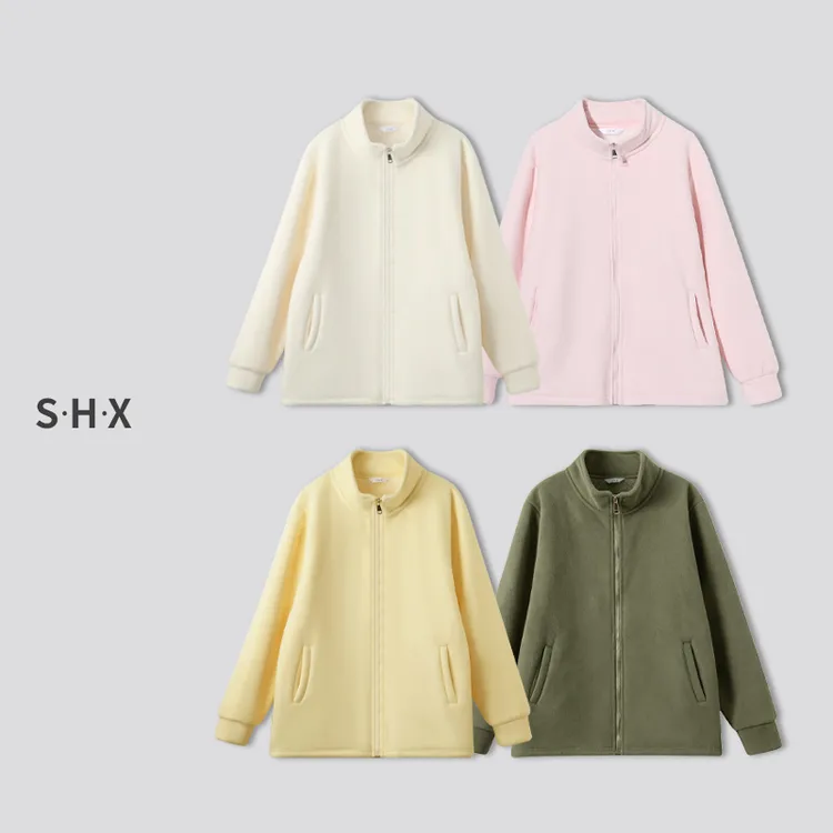 粉色宽松水貂绒立领卫衣外套女秋冬爆款2025新款加绒加厚上衣即墨