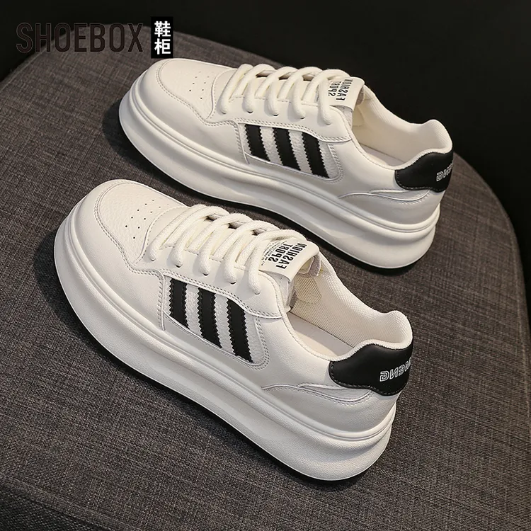 SHOEBOX鞋柜厚底增高小白鞋女2025新款秋季百搭高级感休闲运动鞋