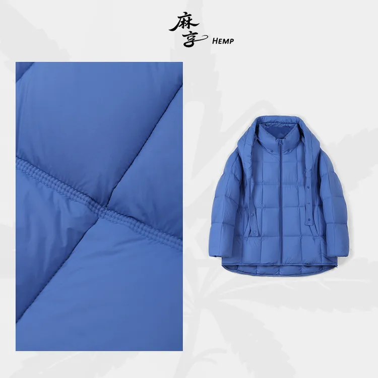 麻享【“帽”趣横生】可拆连帽羽绒服保暖宽松冬季女士外套FSY51379