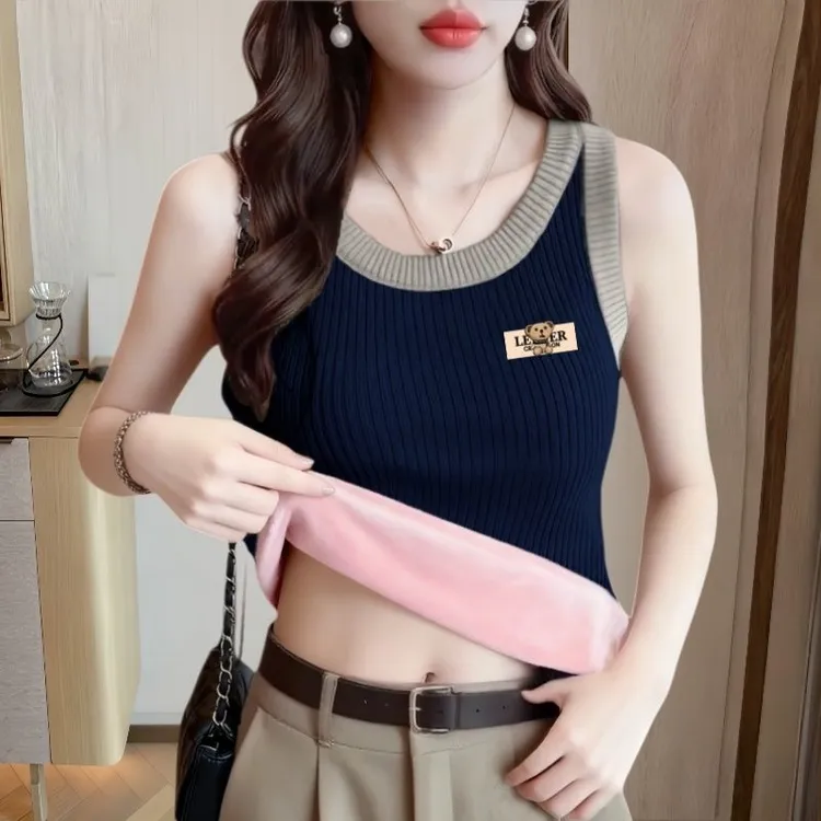 冬加绒加厚女士保暖背心2025新爆款内搭打底衫小t吊带美背内上衣