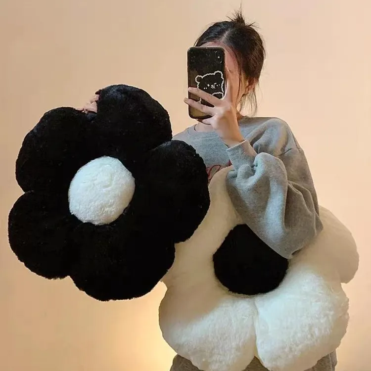 毛绒花朵坐垫沙发飘窗屁垫卧室地上蒲团座垫办公室椅子垫靠垫宿舍