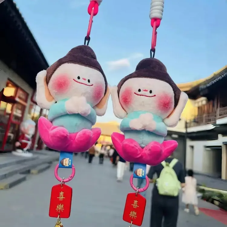 【现货现发】小伴莲花挂件云岗石窟文创佛玩偶毛绒玩具车载挂件WH