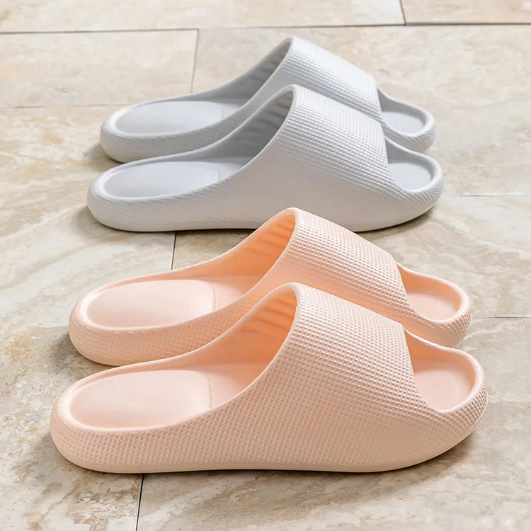 新款夏季简约防滑舒适柔软居家外穿防滑华夫格气垫凉拖凉拖鞋厚底