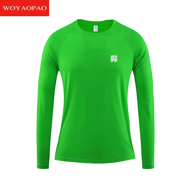 男女同款秋季方格跑步健身运动圆领T恤长袖速干训练训练服长袖