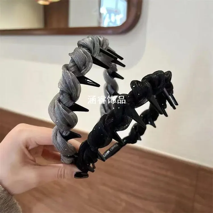 发箍女2025新高级感褶皱头箍巴黎王妃蓬松高颅顶防滑带齿波浪发卡