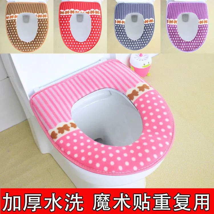 马桶垫冬季防水加绒坐垫加厚粘扣式马桶套坐便套坐便器垫马桶圈垫