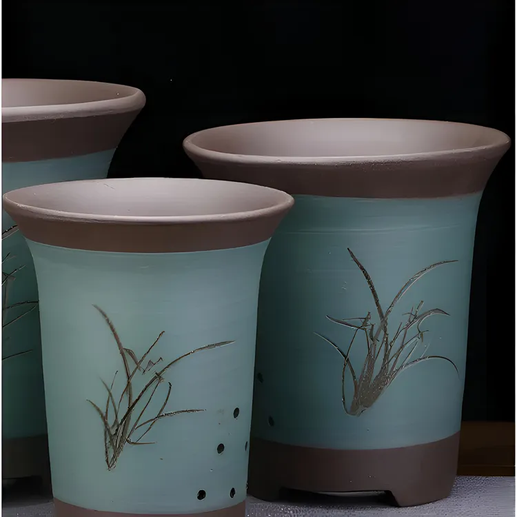 LZJV兰花盆紫砂吊兰剑兰墨兰室内家庭大号高档精品紫砂盆景盆陶瓷