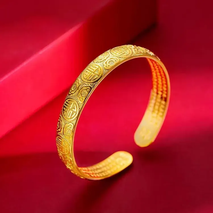 古法经典开口百福心经时尚复古如意手镯