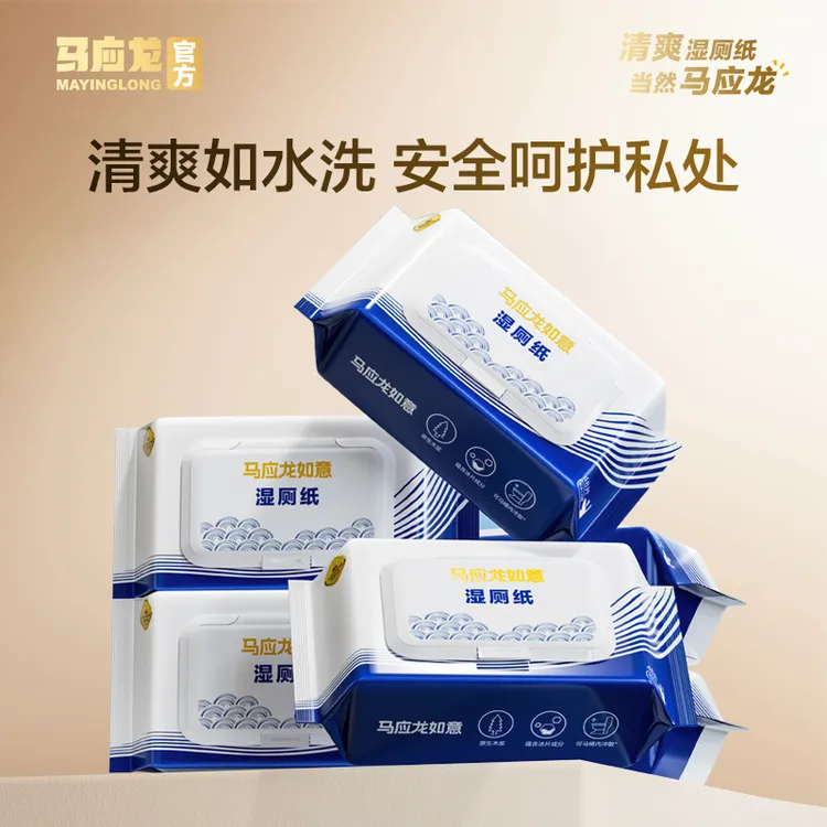 马应龙湿厕纸男女清洁杀菌专用卫生湿巾擦屁股可冲入马桶48抽*4包