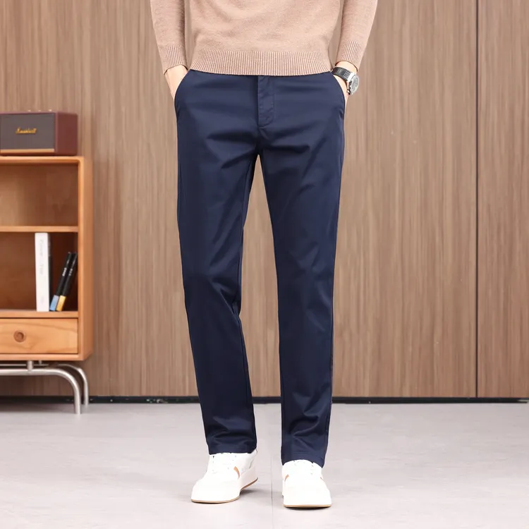 男装秋季厚款弹力松紧腰休闲裤男士宽松直筒裤时尚百搭春秋款男裤