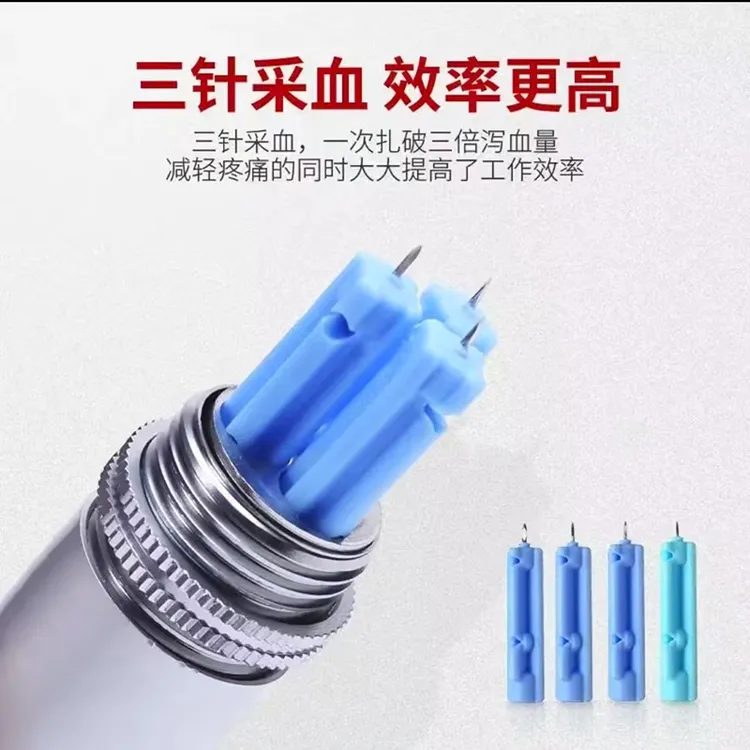 升级版金属笔三头点刺放血笔三头刺血笔家用工具方便效率回弹回弹