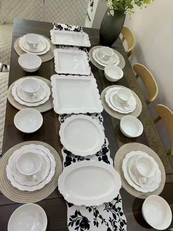 风复古浮雕餐盘法式奶油系家用浅盘，烂掉了可以补发，