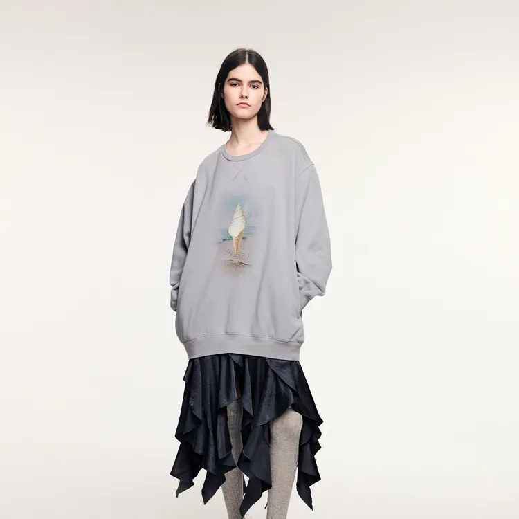 UOOYAA/乌丫2025冬季新款「奇幻都市」海螺冰淇凌拼接式连衣裙 9181