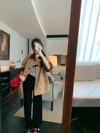  高级感灯芯绒拼接风衣外套