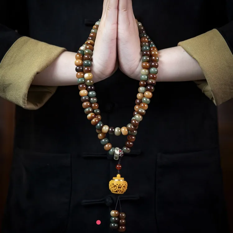 【正宗敦煌】【天然菩提】108缠枝花菩提手串可手戴脖戴（送三颗鉴定珠