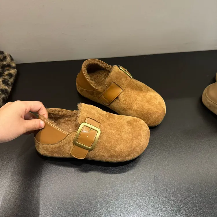 保暖勃肯鞋豆豆鞋时尚舒适皮带极简风皮鞋时尚休闲鞋