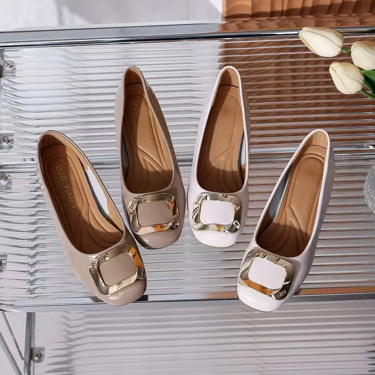 【粉丝福利】方头单鞋2025低跟浅口气质百搭女春秋夏女鞋7878