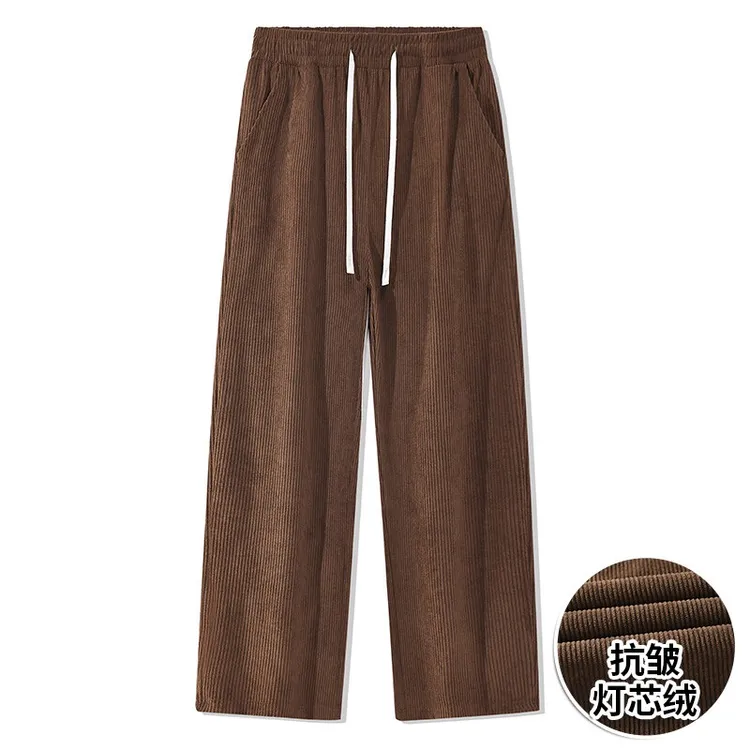 2025新款青少年休闲运动裤男生灯芯绒直筒裤潮流秋冬季加绒加厚款