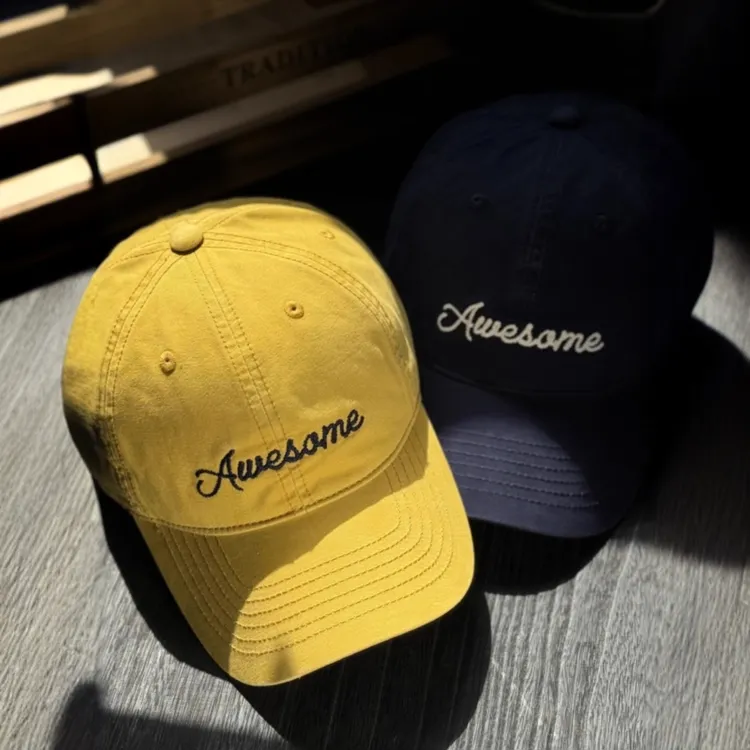 新款美式秋冬字母深顶大头棒球帽男鸭舌帽女黄色亮色太阳帽加深宽