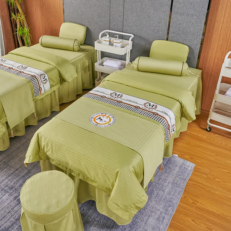 轻奢美容床罩四件套高档简约推拿美体加厚纯色亏钱清 卖完不补货