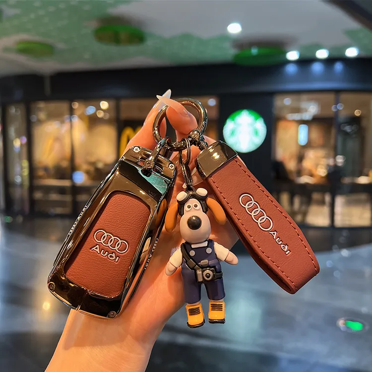 奥迪钥匙套新A4L/Q5L/A5/Q7/RS4/RS5/S5/S4扣包壳金属皮革扣壳