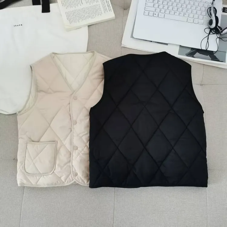 晨一体棉加绒秋冬儿童加绒加厚马甲中大童男女童洋气马甲