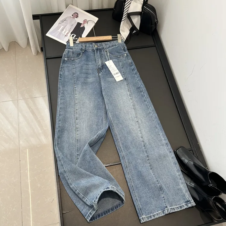 显瘦好裤型！宽松舒适不挑人~单扣裤袢口袋通勤百搭牛仔裤