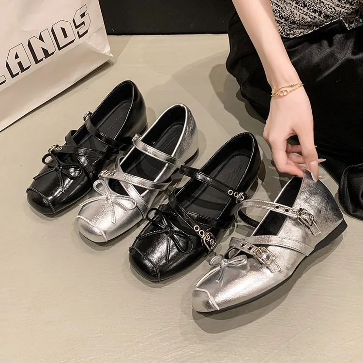 法式内增高玛丽珍女鞋芭蕾舞鞋洋气复古2025新款百搭一字带单鞋女