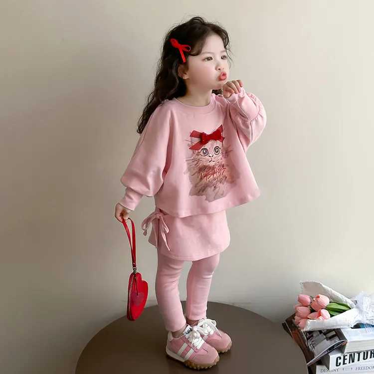 女童套装春装2025新款洋气儿童时髦两件套小女孩韩版网红休闲套装