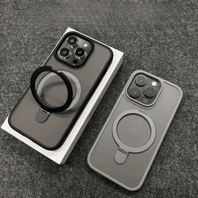 送镜头膜适用iPhone17promax手机壳支架磁吸苹果15肤感磨砂支点壳