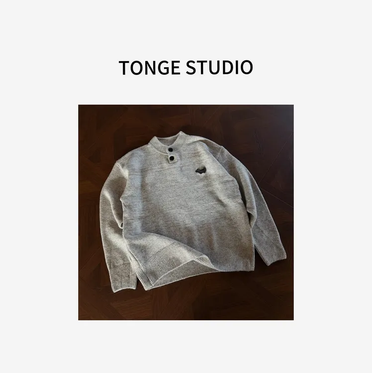 【童哥】25AW腊肠狗亨利领圆领针织衫毛衣