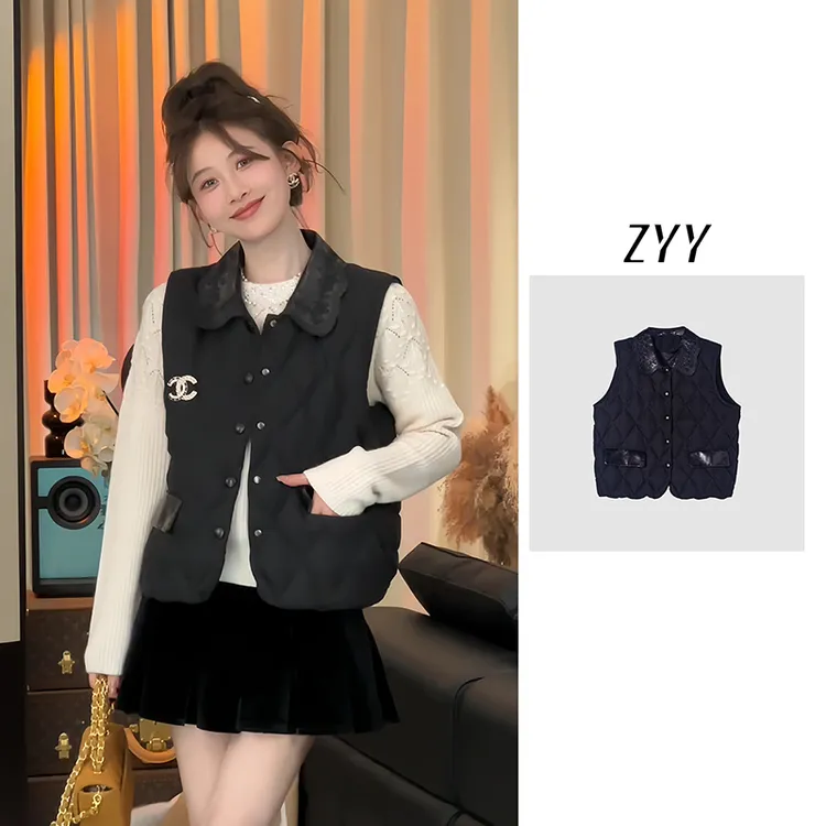 ZYY【梵月清梦】2024S/S新款显瘦菱格羽绒马甲X25DMJ05908