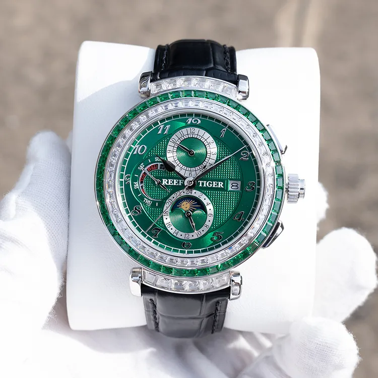 瑞夫泰格6300超级复杂翡翠钻时尚精致满天星大表盘气质男女腕表